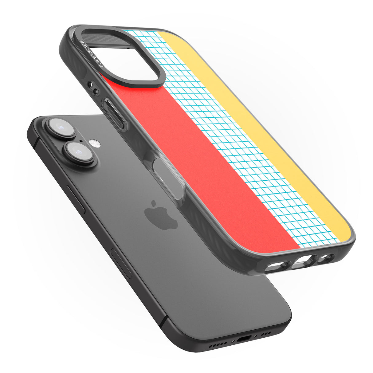 iPhone 16 Pro Max Abstract Grid Red, Blue, Yellow Black Impact Phone Case