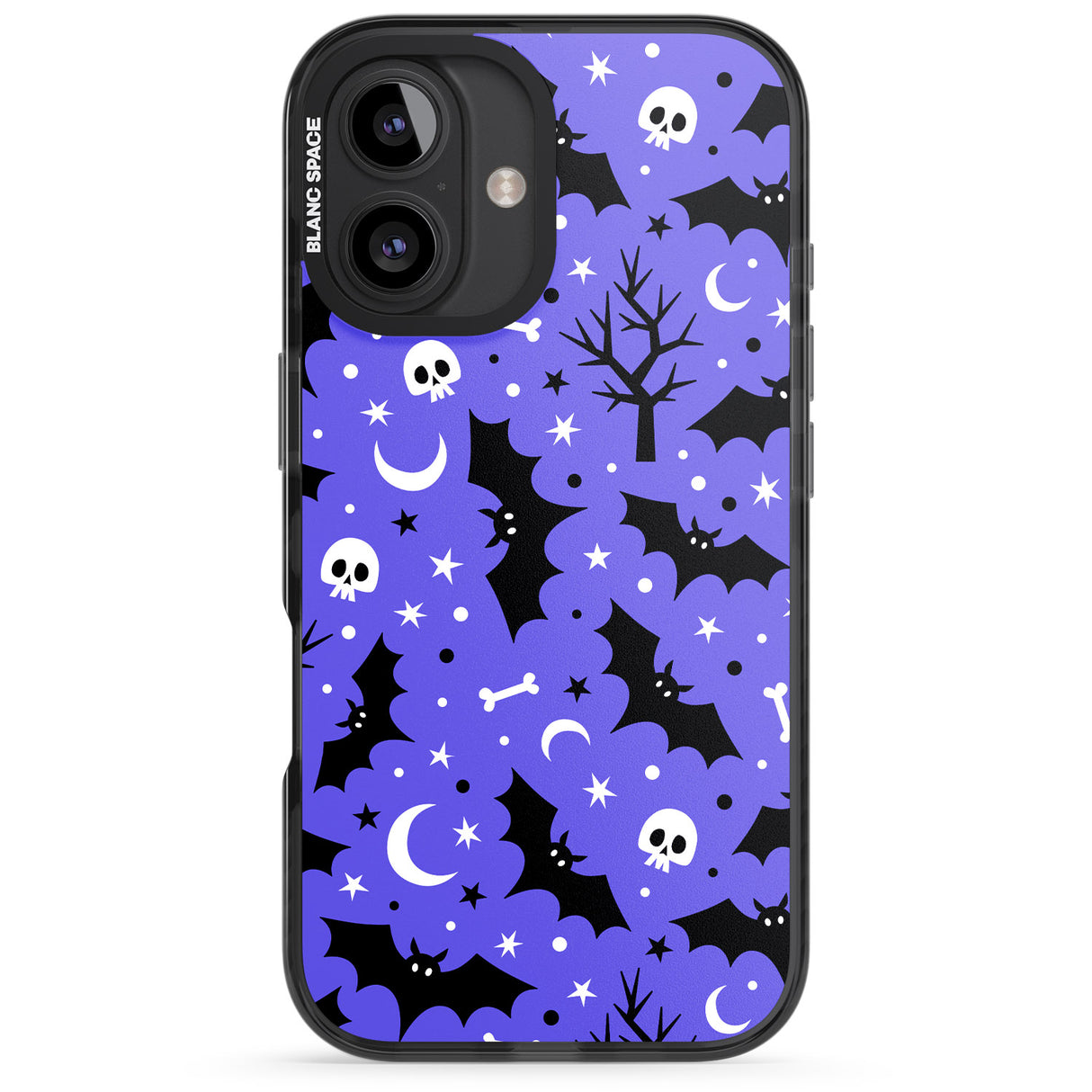 iPhone 16 Pro Max Bats n' Bones Pattern Black Impact Phone Case