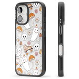 Cute Ghost and Skulls Pattern Black Impact Magsafe Phone Case for iPhone 16, iPhone 16 Plus