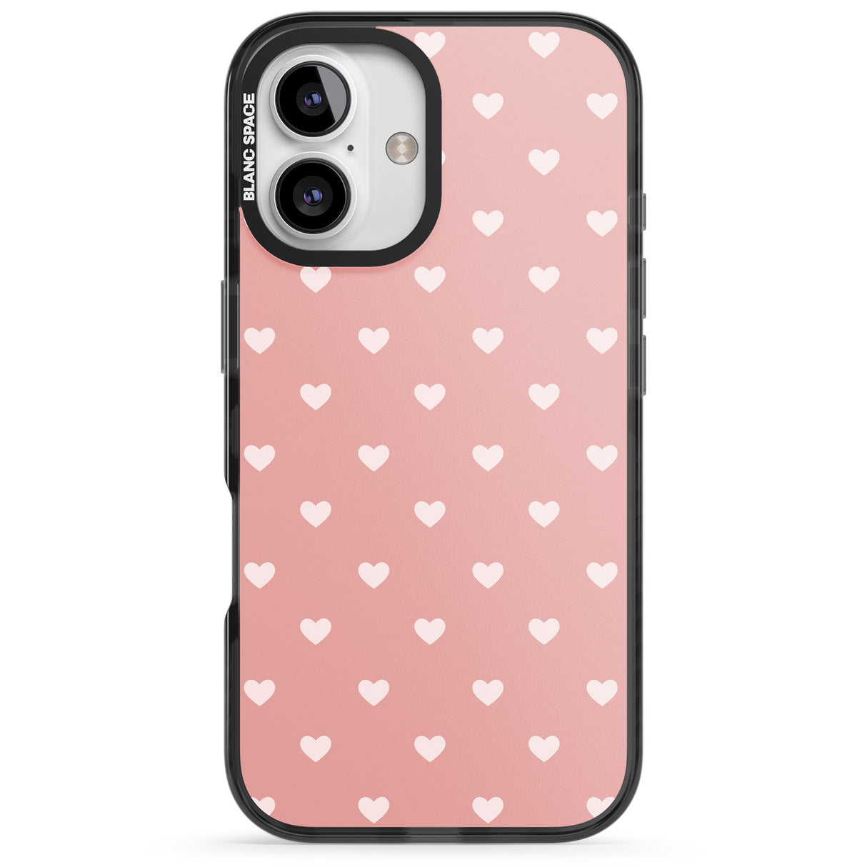 iPhone 16 Pro Max Small Heart Pattern: Pink Black Impact Phone Case