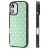 iPhone 16 Pro Max Small Heart Pattern: Green Black Impact Phone Case