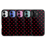 iPhone 16 Pro Max Small Heart Pattern: Red & Black Impact Phone Case