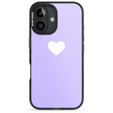 iPhone 16 Pro Max Single Heart White & Pale Purple Black Impact Phone Case