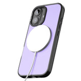 iPhone 16 Pro Max Single Heart White & Pale Purple Black Impact Phone Case