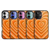 iPhone 16 Pro Max Orange Heart Illusion Black Impact Phone Case