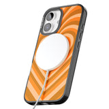 iPhone 16 Pro Max Orange Heart Illusion Black Impact Phone Case