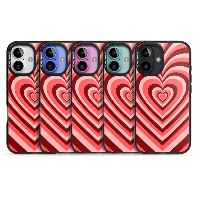 iPhone 16 Pro Max Red Heart Illusion Black Impact Phone Case