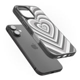 iPhone 16 Pro Max Monochrome Heart Illusion Black Impact Phone Case