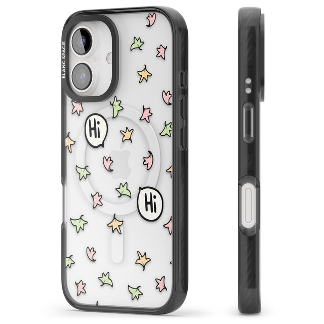 iPhone 16 Pro Max Heartstopper Leaves Pattern Black Impact Phone Case