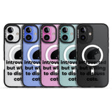 Introverted But Willing To Discuss Cats Black Impact Magsafe Phone Case for iPhone 16, iPhone 16 Plus