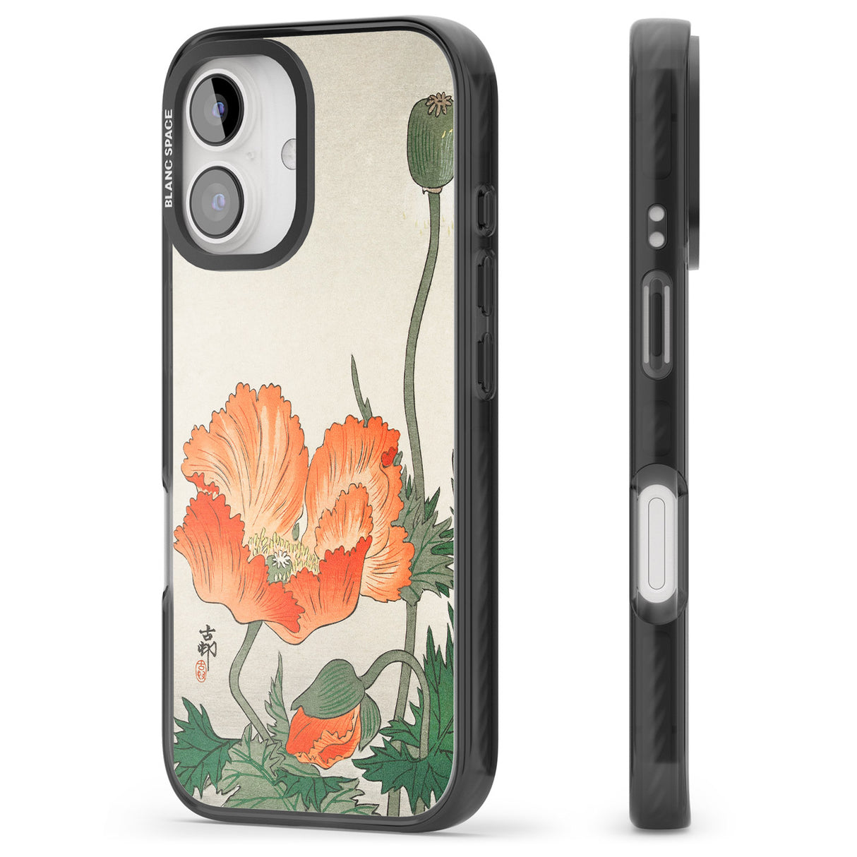 iPhone 16 Pro Max Birds and Plants by Ohara Koson Black Impact Phone Case + Magsafe