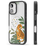 iPhone 16 Pro Max Large Tiger Clear Jungle Cat Pattern Black Impact Phone Case