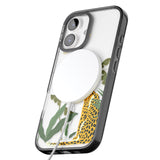 iPhone 16 Pro Max Large Jaguar Clear Jungle Cat Pattern Black Impact Phone Case