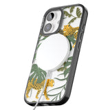 iPhone 16 Pro Max Two Jaguars & Foliage Jungle Cat Pattern Black Impact Phone Case