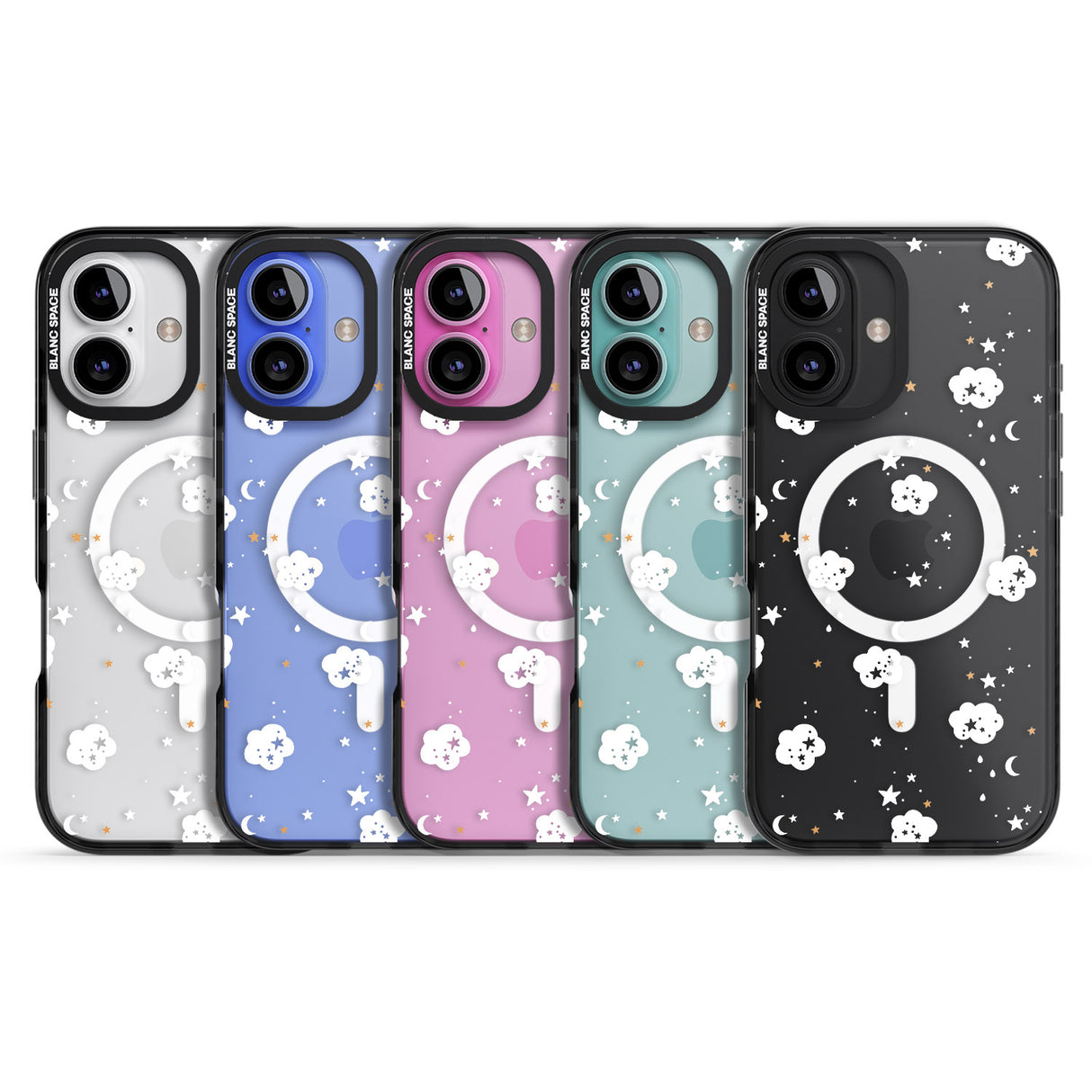 iPhone 16 Pro Max Stars & Clouds Black Impact Phone Case