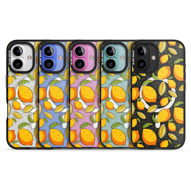 iPhone 16 Pro Max Lemon Pattern Black Impact Phone Case