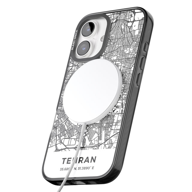 iPhone 16 Pro Max Map of Tehran, Iran Black Impact Phone Case