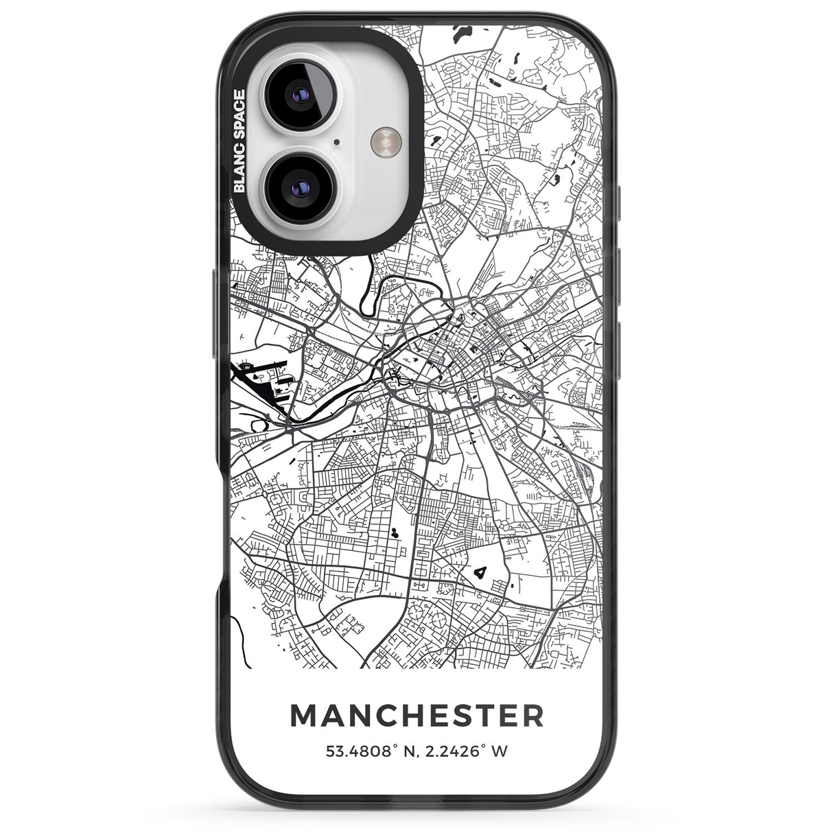 iPhone 16 Pro Max Map of Manchester, England Black Impact Phone Case