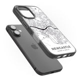 iPhone 16 Pro Max Map of Newcastle, England Black Impact Phone Case