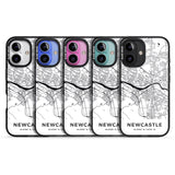 iPhone 16 Pro Max Map of Newcastle, England Black Impact Phone Case