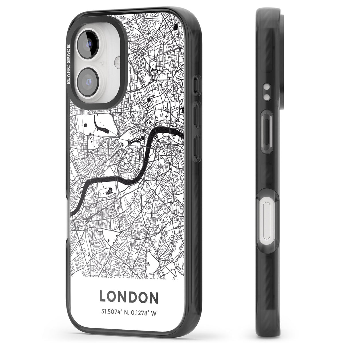 iPhone 16 Pro Max Map of London, England Black Impact Phone Case