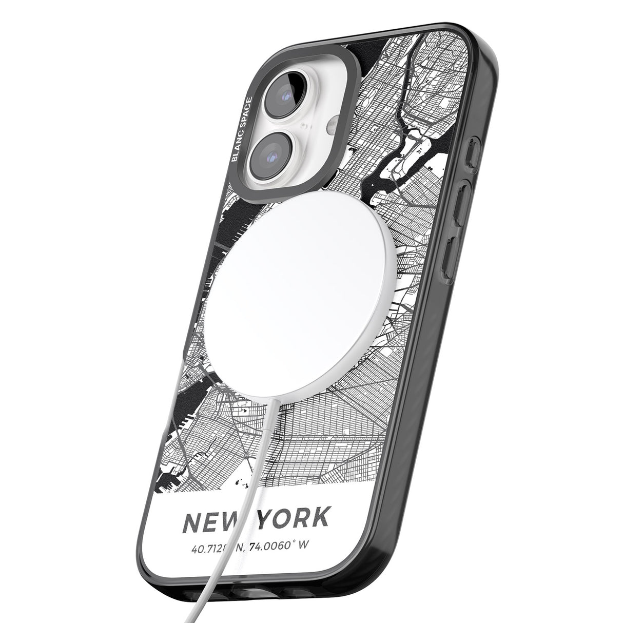 iPhone 16 Pro Max Map of New York, New York Black Impact Phone Case