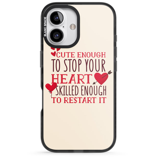 iPhone 16 Pro Max Medical Design Cute Enough to Stop Your Heart Black Impact Phone Case