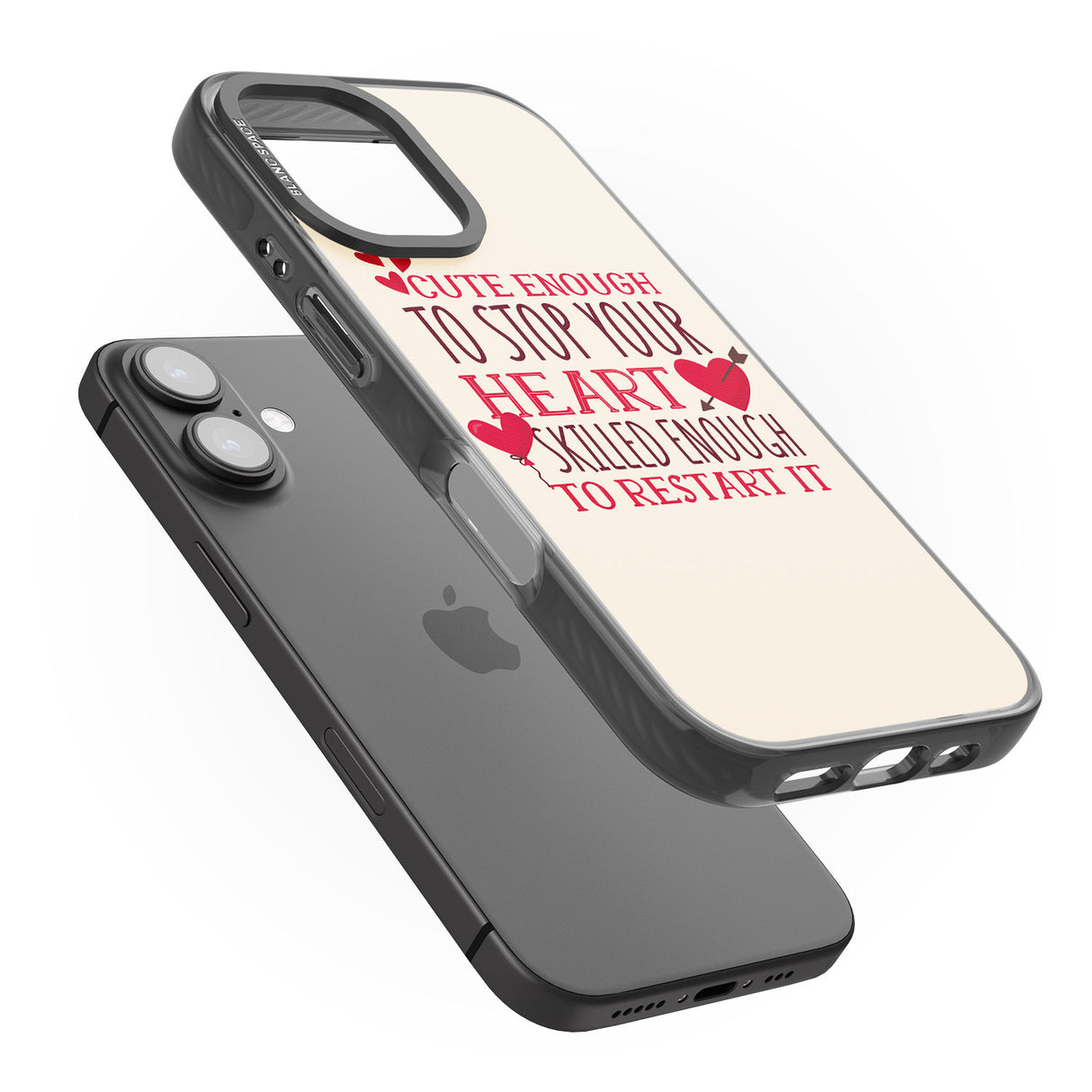 iPhone 16 Pro Max Medical Design Cute Enough to Stop Your Heart Black Impact Phone Case