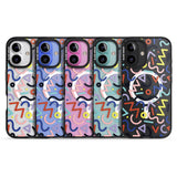 iPhone 16 Pro Max Colourful Squiggles Memphis Retro Pattern Design Black Impact Phone Case