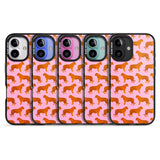 iPhone 16 Pro Max Tigers on Pink Pattern Black Impact Phone Case