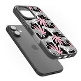 iPhone 16 Pro Max White Tigers on Black Pattern Black Impact Phone Case