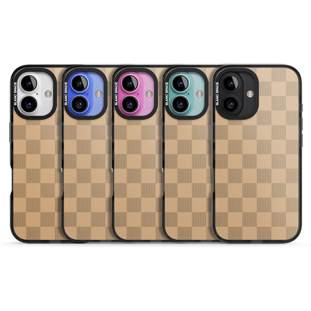 iPhone 16 Pro Max BEIGE CHECKERED Clear Impact Phone Case + Magsafe