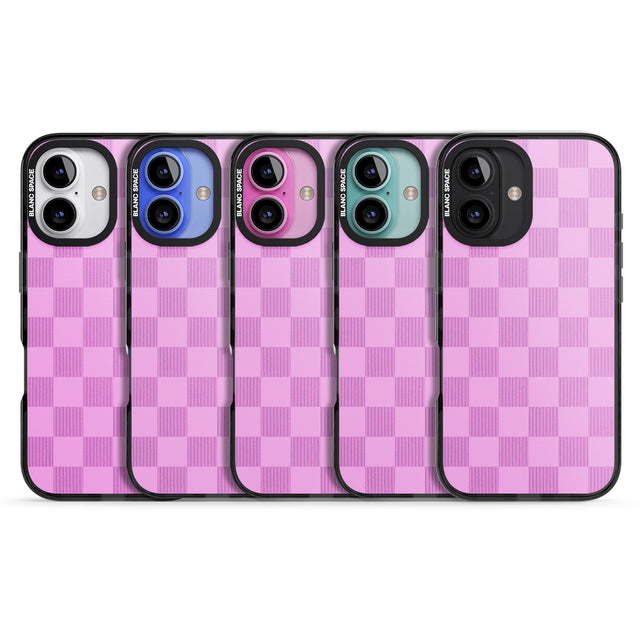 iPhone 16 Pro Max BUBBLEGUM CHECKERED Black Impact Phone Case + Magsafe