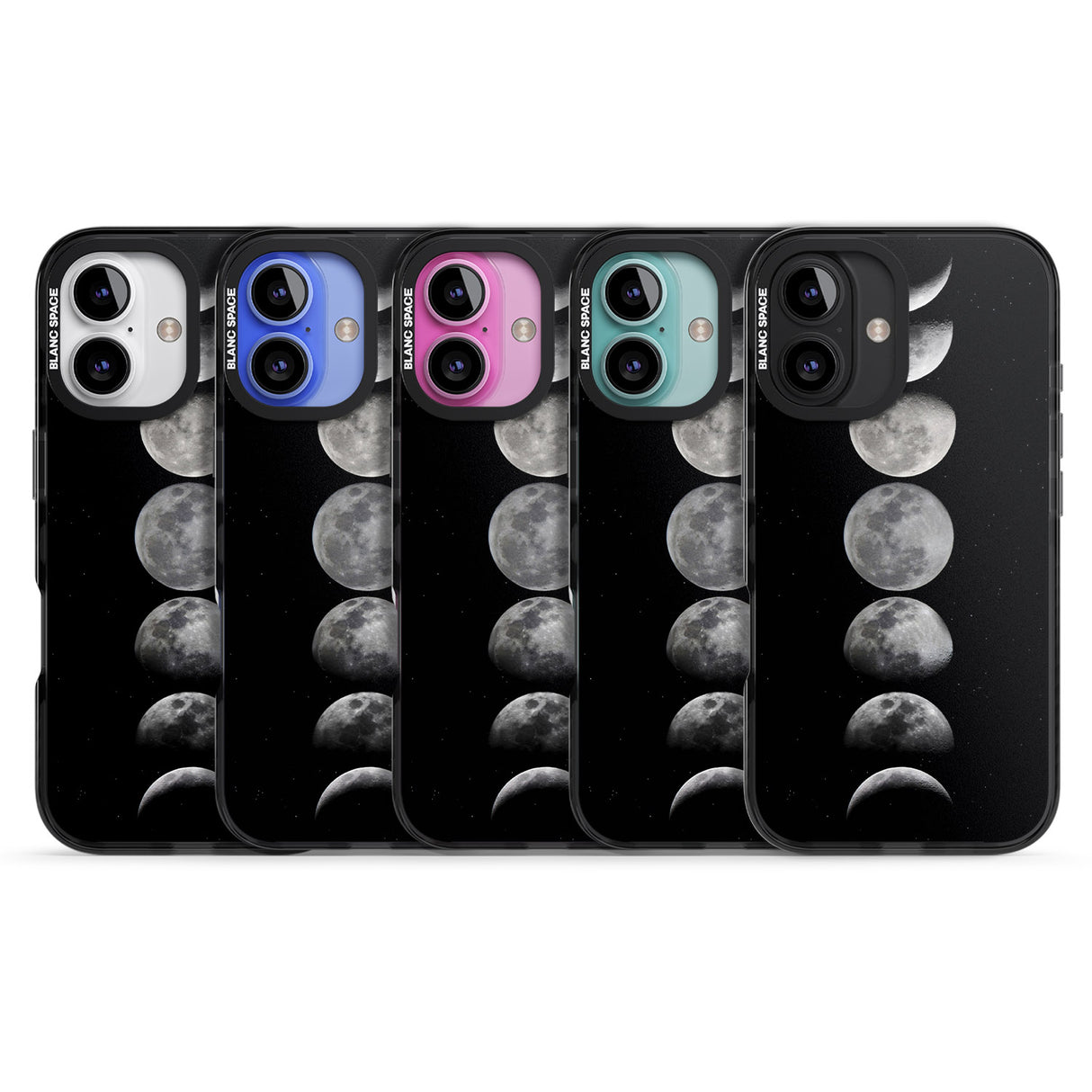 iPhone 16 Pro Max Phases Of The Moon Black Impact Phone Case