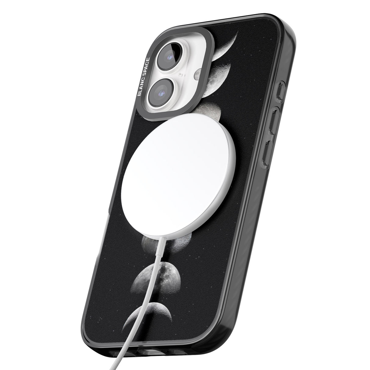 iPhone 16 Pro Max Phases Of The Moon Black Impact Phone Case