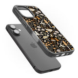 iPhone 16 Pro Max Sentimental Mushrooms Pattern Black Impact Phone Case