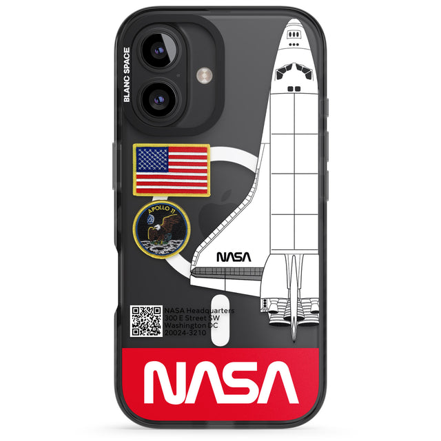 iPhone 16 Pro Max NASA Apollo 11 Black Impact Phone Case