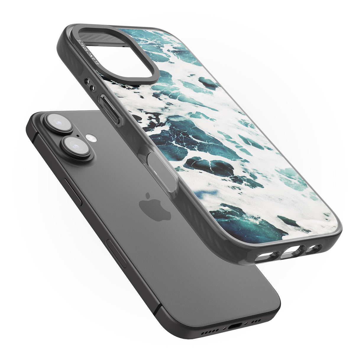 iPhone 16 Pro Max Ocean Waves Photograph Black Impact Phone Case