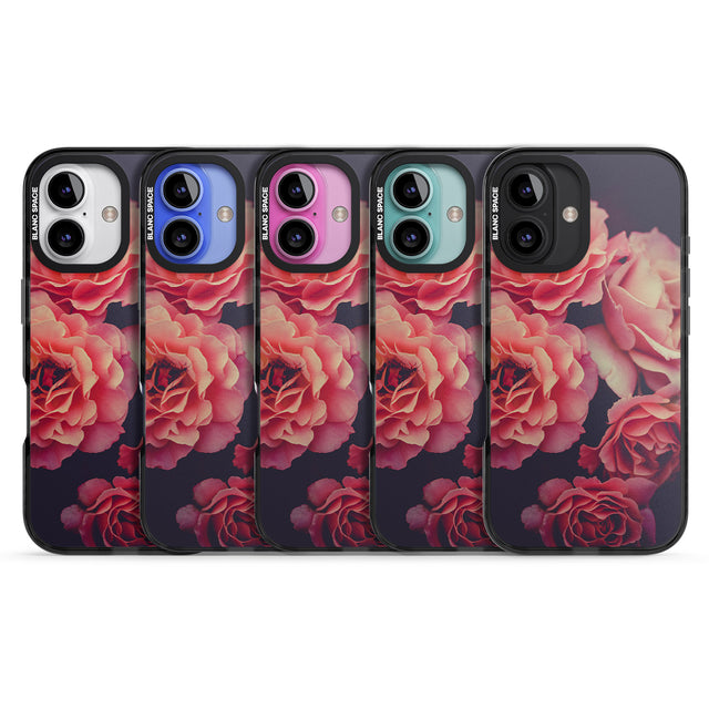 iPhone 16 Pro Max Pink Roses Photograph Black Impact Phone Case