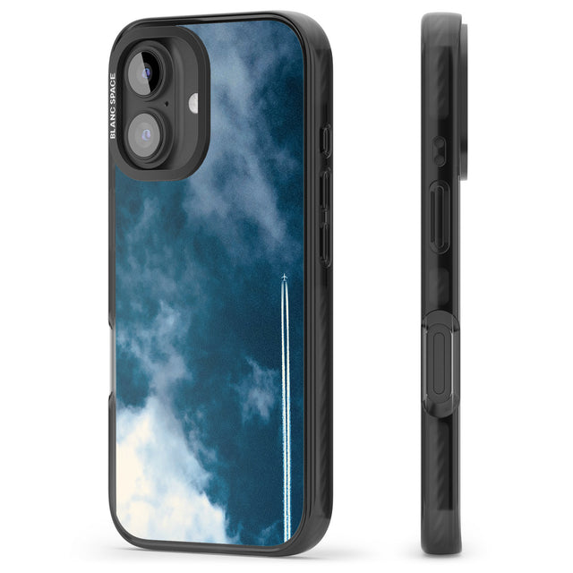 iPhone 16 Pro Max Plane in Cloudy Sky Photograph Black Impact Phone Case