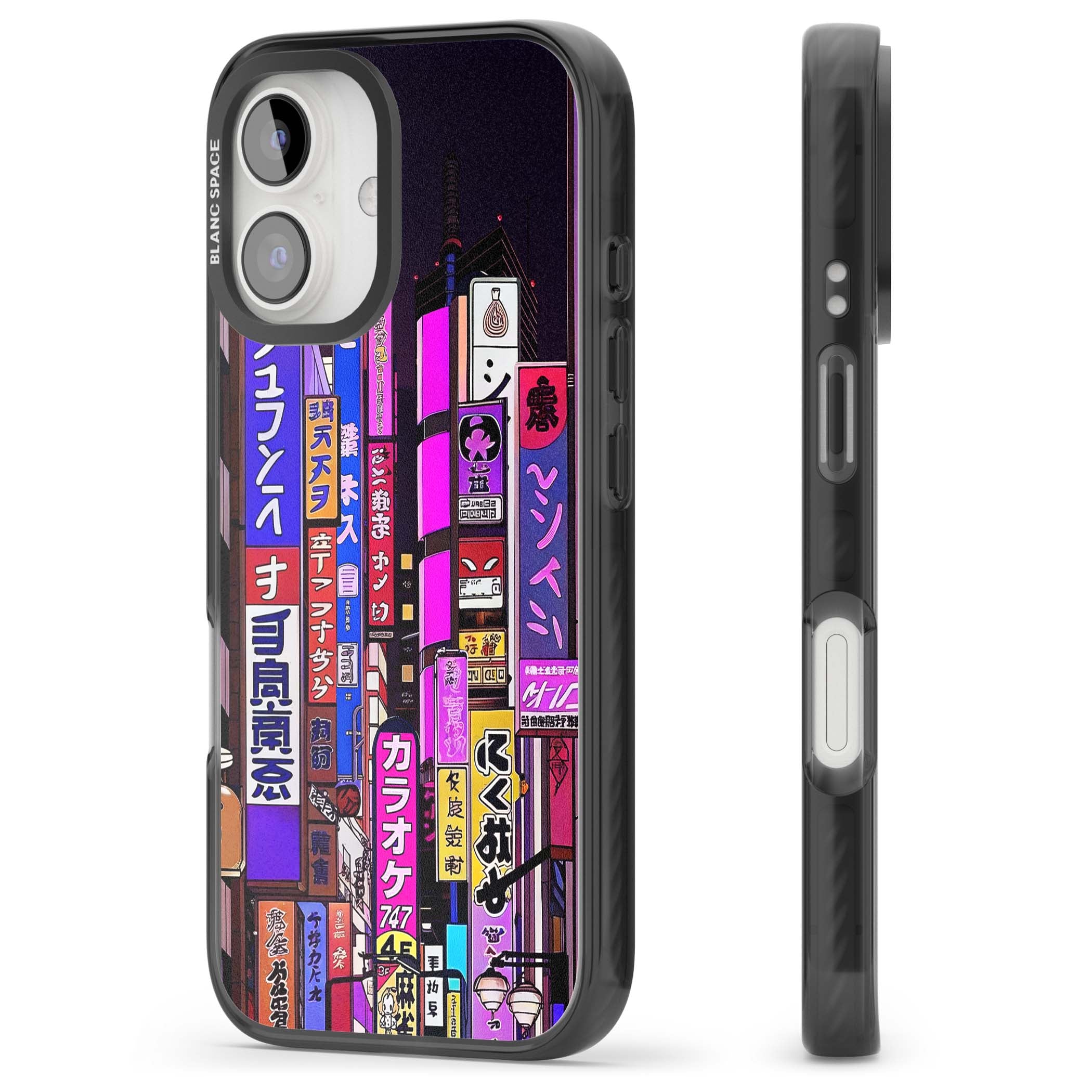 NEON NIGHT anime iPhone case | Black Impact Magsafe case for iPhone 16, iPhone 16 Plus