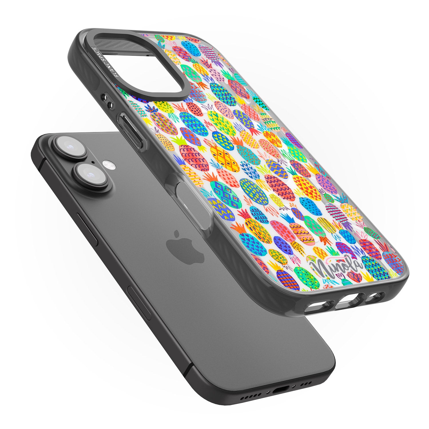 iPhone 16 Pro Max Cute Pineapples Black Impact Phone Case