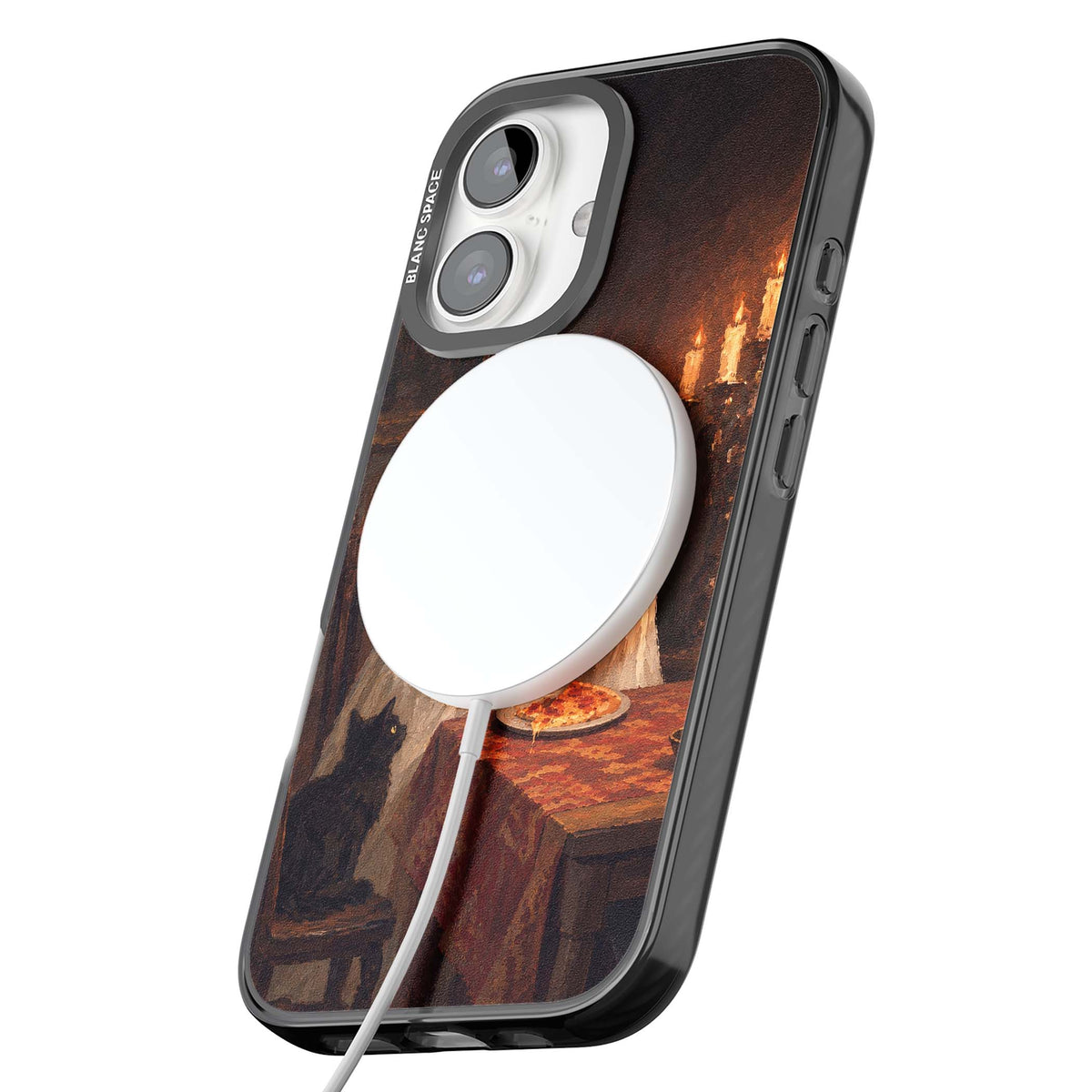 Lonely Night In art iPhone case | Black Impact Magsafe case for iPhone 16, iPhone 16 Plus