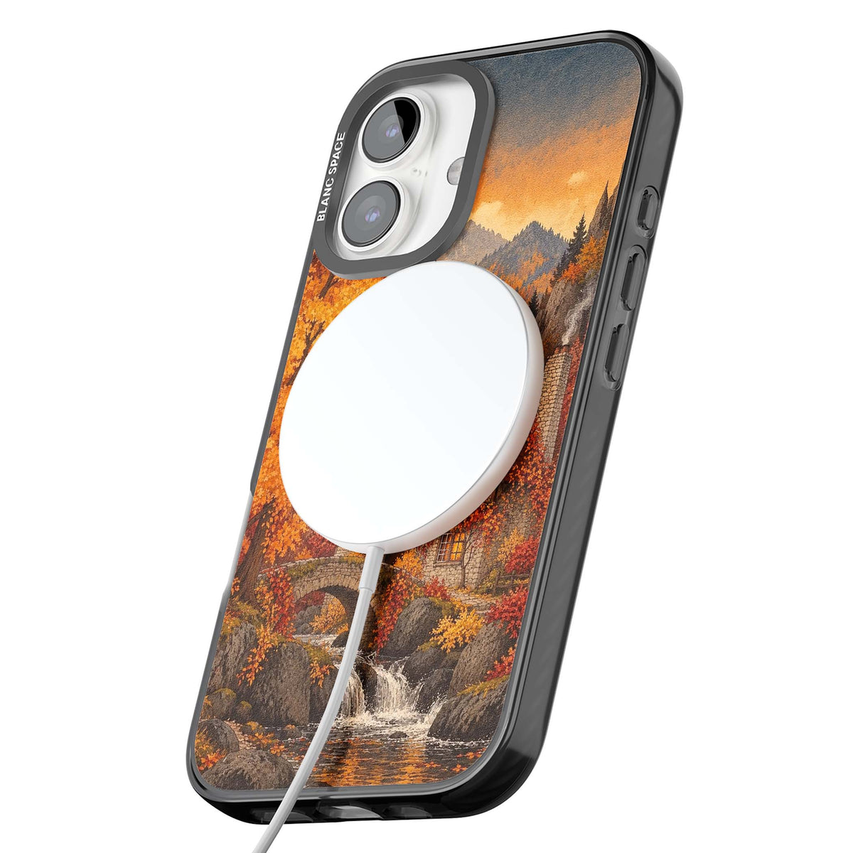 Auburn Cottage iPhone case | Black Impact Magsafe case for iPhone 16, iPhone 16 Plus
