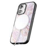 iPhone 16 Pro Max Soft Pink & Yellow Onyx Marble Black Impact Phone Case