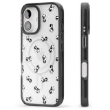 iPhone 16 Pro Max Tiny Panda Pattern Black Impact Phone Case