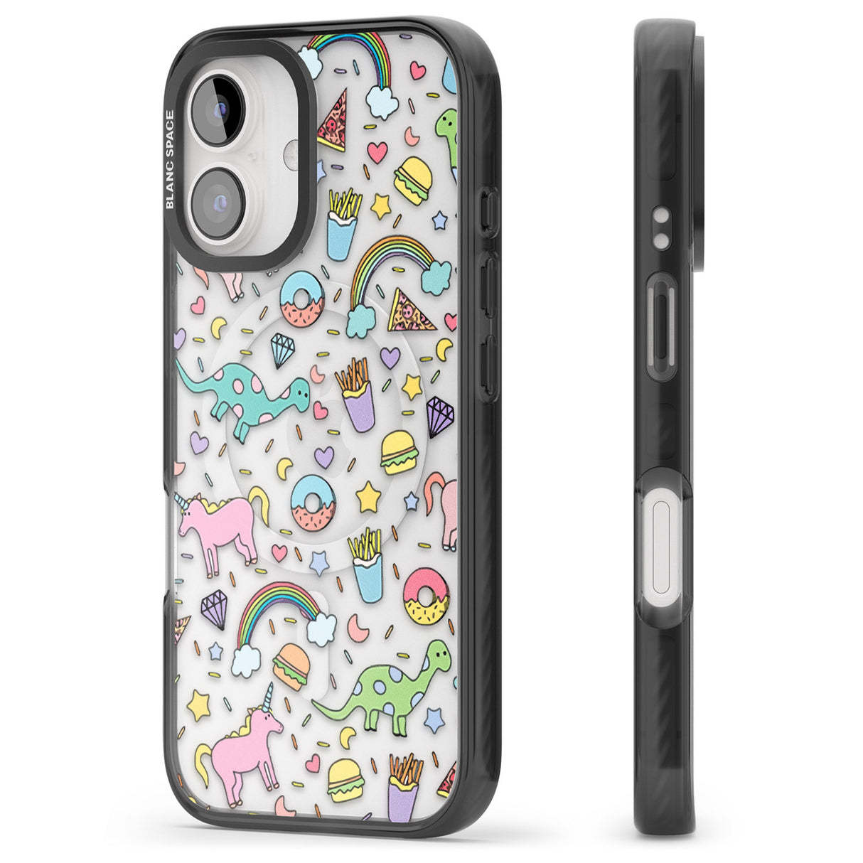 iPhone 16 Pro Max Cute Pattern Black Impact Phone Case