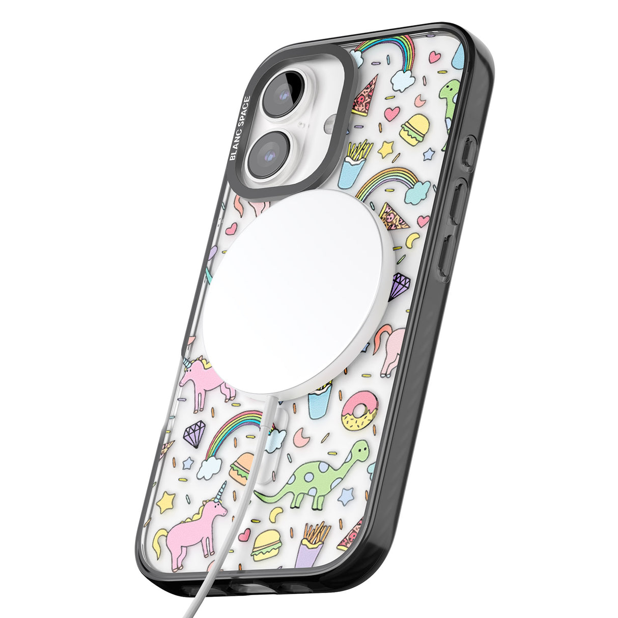 iPhone 16 Pro Max Cute Pattern Black Impact Phone Case