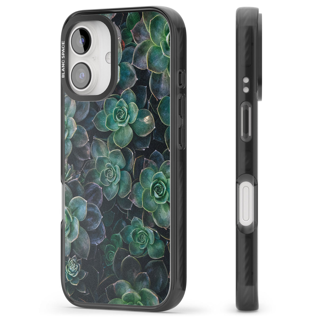 iPhone 16 Pro Max Succulents - Real Botanical Photographs Black Impact Phone Case