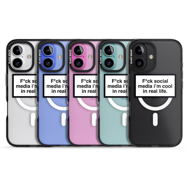 iPhone 16 Pro Max F*ck Social Media Black Impact Phone Case